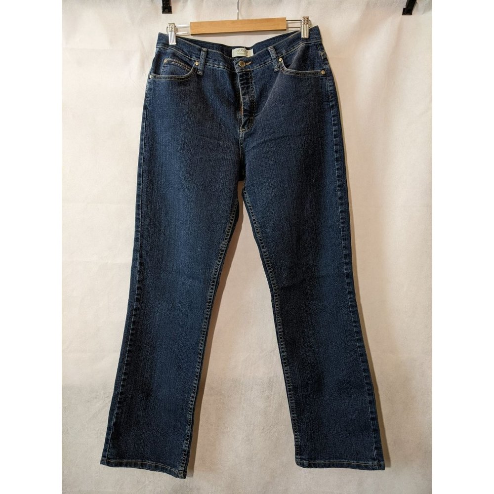 As Real As Wrangler Women's Blue Dark Wash Cotton-Blend Denim Jeans Size 8